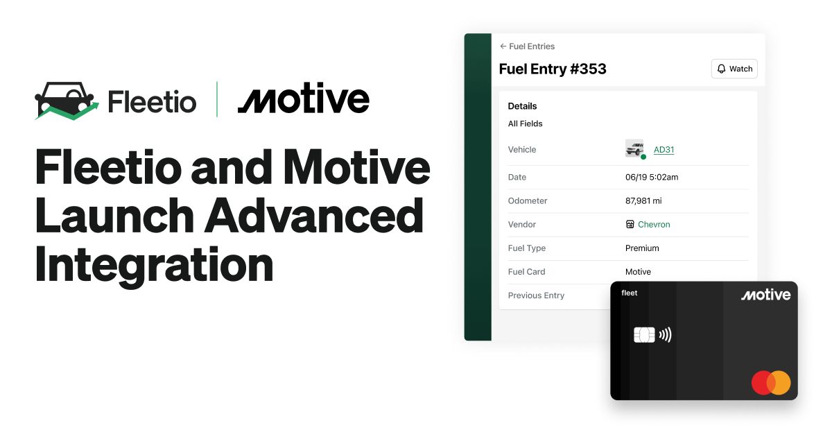 Fleetio and Motive Unveil Enhanced Integration to Rein in Fuel Costs and Boost Maintenance Compliance